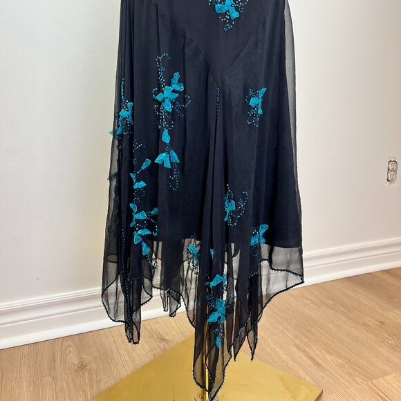 Vintage Fairy Goth Handkerchief Skirt 100% Silk - Picture 2 of 7